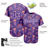 Custom Purple White 3D Pattern Design Jellyfish And Octopus Authentic Baseball Jersey