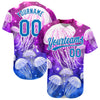 Custom Purple Blue-White 3D Pattern Design Jellyfish Authentic Baseball Jersey