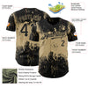 Custom Black Vegas Gold 3D Pattern Design Abstract Splatter Grunge Art Authentic Baseball Jersey