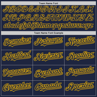 Custom Navy Gold 3D Pattern Design Abstract Splatter Grunge Art Authentic Baseball Jersey