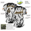 Custom White Black-Old Gold 3D Pattern Design Abstract Sharp Shape Authentic Baseball Jersey