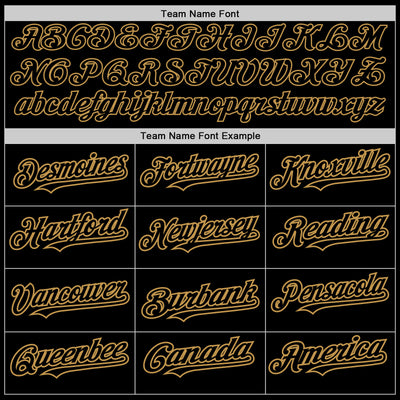 Custom Black Old Gold 3D Pattern Design Abstract Sharp Shape Authentic Baseball Jersey