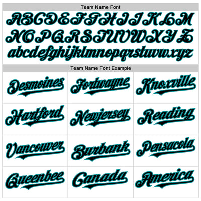 Custom White Black-Teal 3D Pattern Design Abstract Sharp Shape Authentic Baseball Jersey