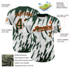 Custom White Green-Orange 3D Pattern Design Abstract Sharp Shape Authentic Baseball Jersey