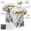 Custom White Black-Gold 3D Pattern Design Abstract Splash Authentic Baseball Jersey