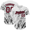 Custom White Crimson-Black 3D Pattern Design Abstract Splash Authentic Baseball Jersey