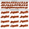 Custom White Brown-Orange 3D Pattern Design Abstract Splash Authentic Baseball Jersey