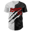 Custom Graffiti Pattern Red-Black 3D Scratch Authentic Baseball Jersey