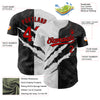 Custom Graffiti Pattern Red-Black 3D Scratch Authentic Baseball Jersey