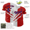 Custom Graffiti Pattern Royal-Red 3D Scratch Authentic Baseball Jersey