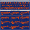 Custom Graffiti Pattern Orange-Royal 3D Scratch Authentic Baseball Jersey