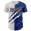 Custom Graffiti Pattern Royal-Old Gold 3D Scratch Authentic Baseball Jersey