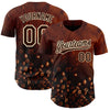 Custom Brown Cream 3D Pattern Design International Coffee Day Authentic Baseball Jersey