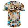 Custom Brown Cream 3D Pattern Design International Coffee Day Authentic Baseball Jersey