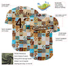 Custom Brown Cream 3D Pattern Design International Coffee Day Authentic Baseball Jersey