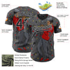 Custom Steel Gray Black-Gray 3D Pattern Jazz Music Authentic Baseball Jersey