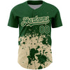 Custom Green City Cream 3D Pattern Design Abstract Splash Grunge Art Authentic Baseball Jersey