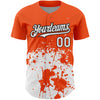 Custom Orange White-Black 3D Pattern Design Abstract Splash Grunge Art Authentic Baseball Jersey