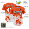 Custom Orange White-Black 3D Pattern Design Abstract Splash Grunge Art Authentic Baseball Jersey