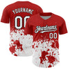 Custom Red White-Black 3D Pattern Design Abstract Splash Grunge Art Authentic Baseball Jersey