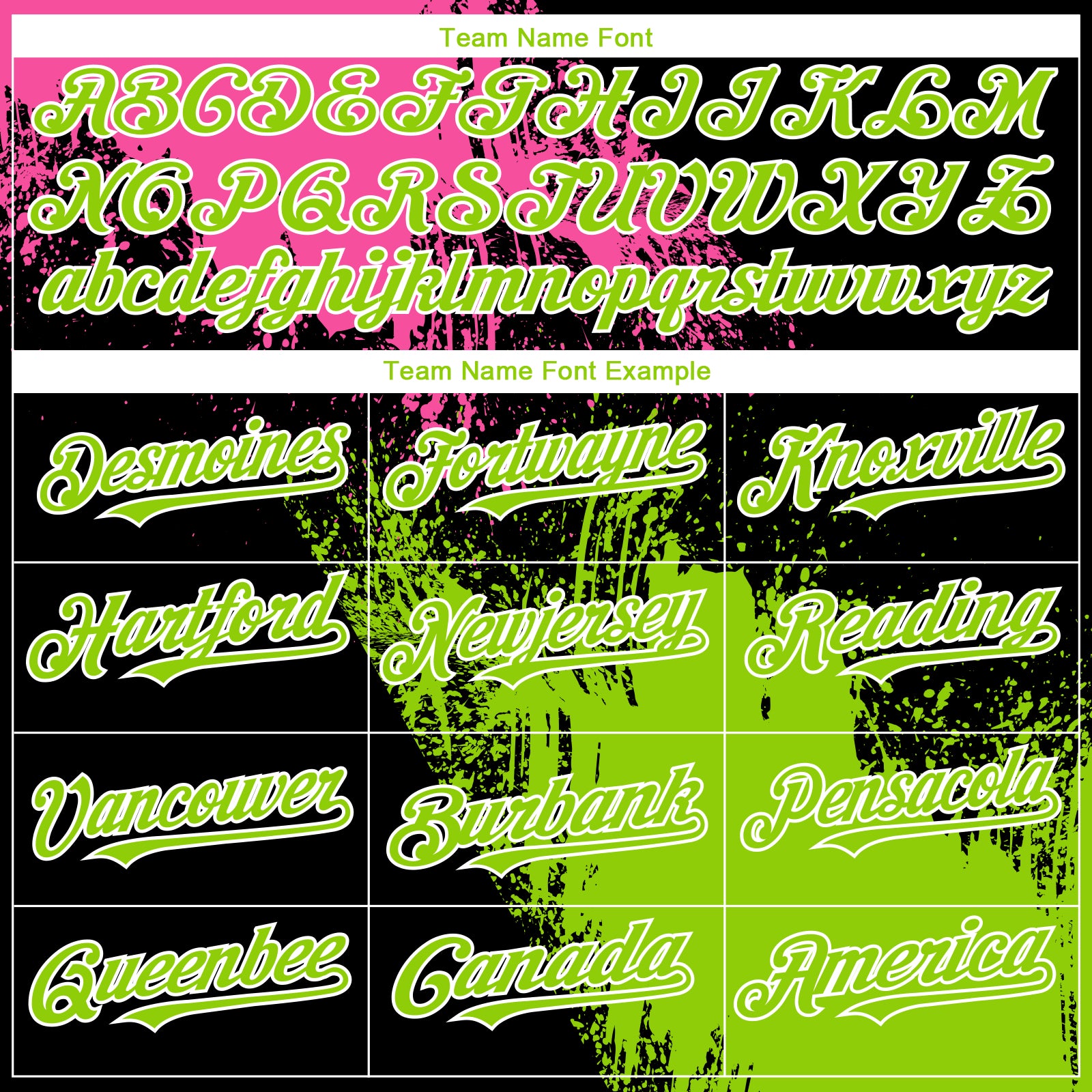 Custom Black Neon Green-Pink 3D Pattern Design Abstract Brush Stroke Authentic Baseball Jersey