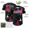 Custom Black Red-White 3D Pattern Design Sailing Boats Authentic Baseball Jersey