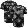 Custom Black White 3D Pattern Design Navigation Compass Authentic Baseball Jersey