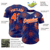 Custom Royal Orange-White 3D Pattern Design Navigation Compass Authentic Baseball Jersey