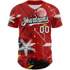 Custom Red White-Black 3D Pattern Design Sailing Boats Authentic Baseball Jersey