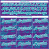 Custom Purple Teal-White 3D Pattern Design Boats And Fish Authentic Baseball Jersey