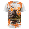 Custom White Bay Orange 3D Pattern Design Crocodile Authentic Baseball Jersey