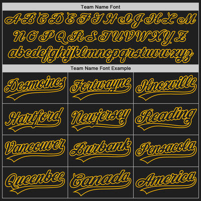 Custom Black Gold 3D Pattern Design Abstract Network Authentic Baseball Jersey