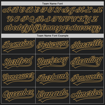 Custom Black Old Gold 3D Pattern Design Abstract Network Authentic Baseball Jersey