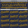 Custom Navy Gold 3D Pattern Design Abstract Network Authentic Baseball Jersey