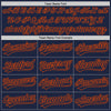 Custom Navy Orange 3D Pattern Design Abstract Network Authentic Baseball Jersey