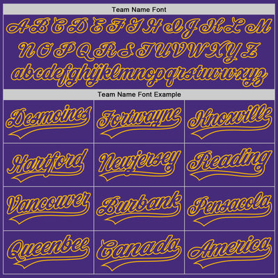 Custom Purple Gold 3D Pattern Design Abstract Network Authentic Baseball Jersey