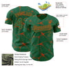 Custom Kelly Green Orange 3D Pattern Design Abstract Network Authentic Baseball Jersey