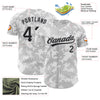 Custom White Black-Gray 3D Pattern Design Curve Lines Authentic Baseball Jersey