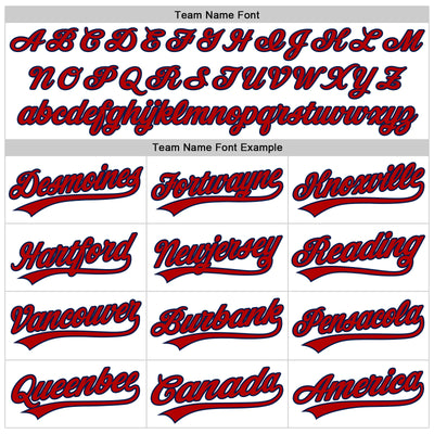 Custom White Red-Navy 3D Pattern Design Curve Lines Authentic Baseball Jersey