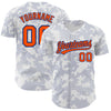 Custom White Orange-Royal 3D Pattern Design Curve Lines Authentic Baseball Jersey