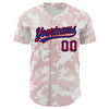 Custom White Royal-Red 3D Pattern Design Curve Lines Authentic Baseball Jersey