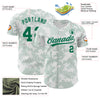 Custom White Kelly Green 3D Pattern Design Curve Lines Authentic Baseball Jersey