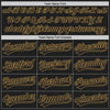 Custom Black Old Gold 3D Pattern Design Curve Lines Authentic Baseball Jersey