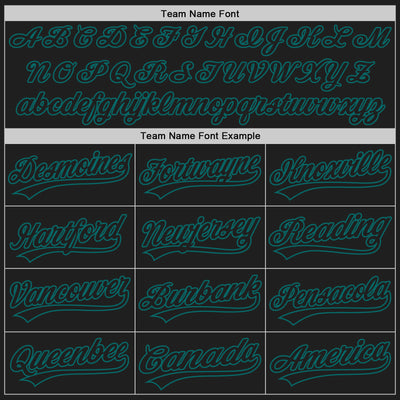 Custom Black Teal 3D Pattern Design Curve Lines Authentic Baseball Jersey