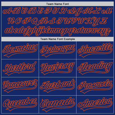 Custom Royal Orange 3D Pattern Design Curve Lines Authentic Baseball Jersey