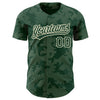 Custom Green Cream 3D Pattern Design Curve Lines Authentic Baseball Jersey