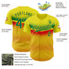 Custom Yellow Kelly Green 3D Pattern Design Abstract Vibe Dots Authentic Baseball Jersey