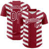 Custom Crimson White 3D Pattern Design Side Stripes Authentic Baseball Jersey