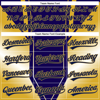 Custom Navy Old Gold 3D Pattern Design Side Stripes Authentic Baseball Jersey