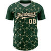 Custom Green Cream-Black 3D Pattern Design Star Lines Authentic Baseball Jersey